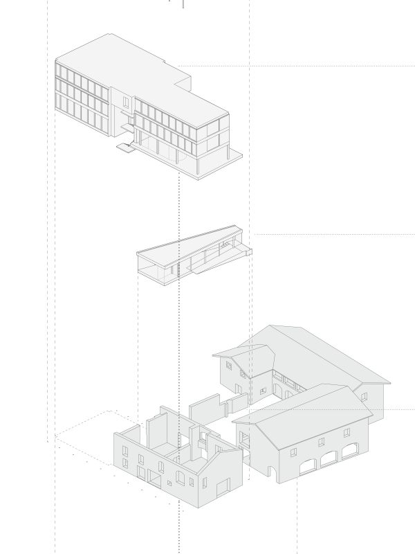 Konzeptzeichnung der Konstruktiven Elemente des Entwurfs