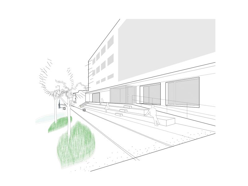 Konzeptskizze zu Intervention zur Aktivierung des Gleisbogens